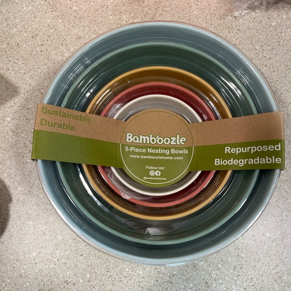 NEW Bamboozle 5-Piece Nesting Bowls - See description $65 Value - Picture 1 of 5